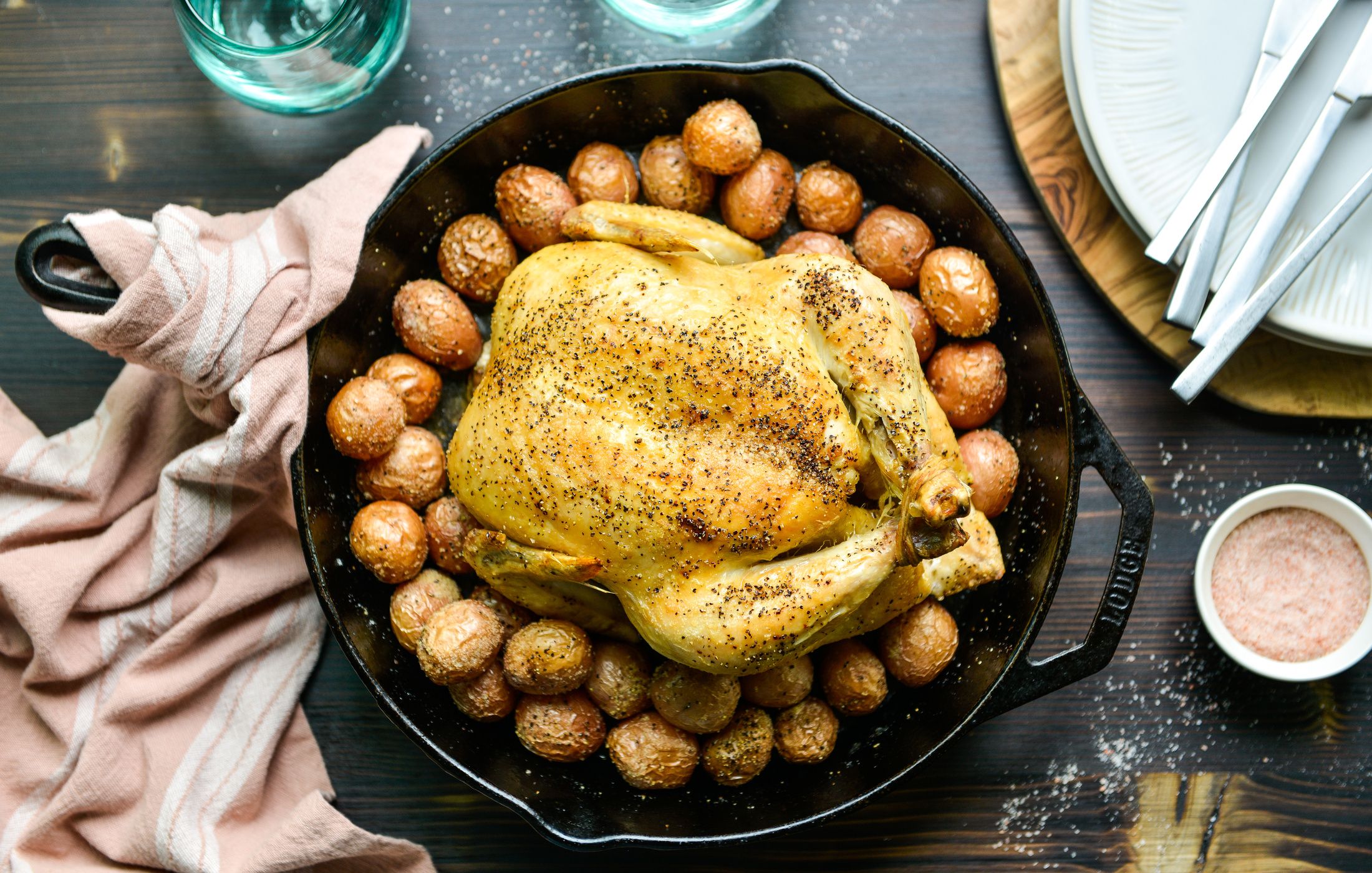 Cast Iron Roasted Chicken And Potatoes Nourishing Meals® 